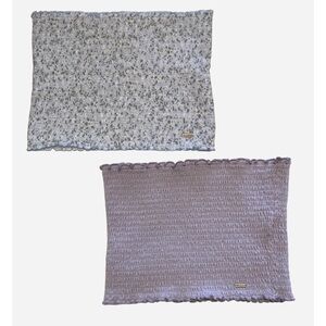 Smocked Tube Tops - Lavender and Heather Gray